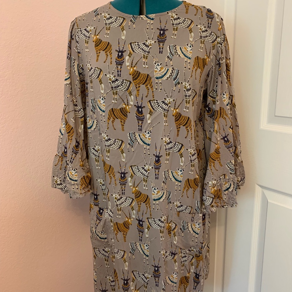 World Market Antalope Print Shift Dress